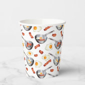 Gobelets En Papier Aquarelle Bacon & Oeufs Petit déjeuner Motif alime (Gauche)