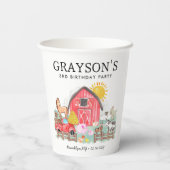 Gobelets En Papier Aquarelle Barnyard Animaux Enfants Ferme Anniversa (Verso)