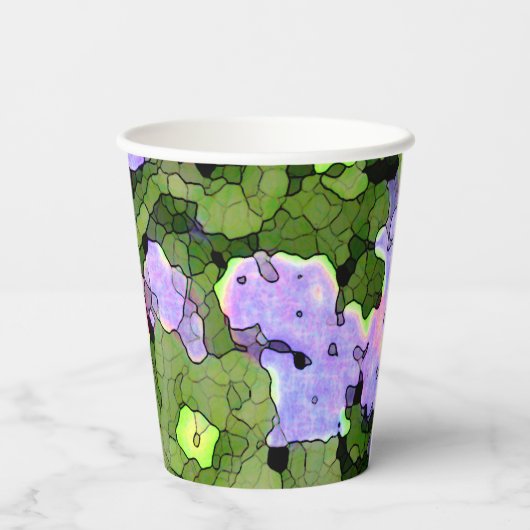 Gobelets En Papier Aquarelle Batik Hydrangeas (Verso)