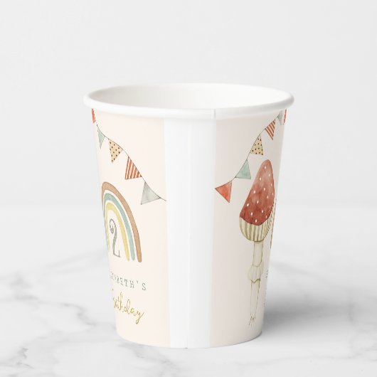 Gobelets En Papier Aquarelle Bébé Champignons Jouets Bébé Anniversair (Droite)