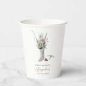 Gobelets En Papier Aquarelle Bébé il fait froid à l'extérieur du chev (Verso)