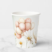 Gobelets En Papier Aquarelle Bébé Oie blanche Anniversaire fête migno (Recto)