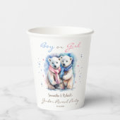 Gobelets En Papier Aquarelle Bébé Ours hiver Fête de la révélation du (Verso)