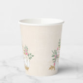 Gobelets En Papier Aquarelle blanche et Citrouille or (Gauche)