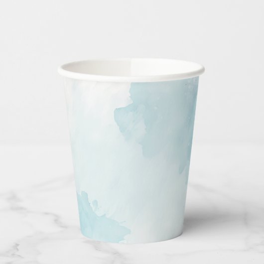 Gobelets En Papier Aquarelle Bleu (Gauche)