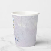 Gobelets En Papier Aquarelle bleu blanc Floral 90e anniversaire (Gauche)