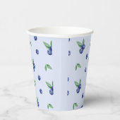 Gobelets En Papier Aquarelle bleu bleuté doux anniversaire (Droite)