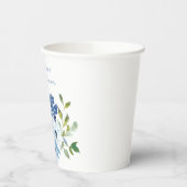 Gobelets En Papier Aquarelle bleu clair Fête des mariées florale pers (Gauche)