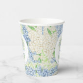 Gobelets En Papier Aquarelle Bleu et Blanc Hydrangea Crest (Droite)