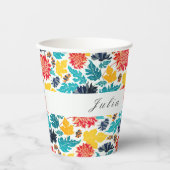 Gobelets En Papier Aquarelle bleu naturel Jaune Mariage de tournesols (Recto)