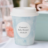 Gobelets En Papier Aquarelle bleu simple motif de texture