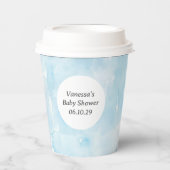 Gobelets En Papier Aquarelle bleu simple motif de texture (Recto)