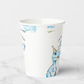 Gobelets En Papier Aquarelle Bleu Trois Rex Dinosaur Anniversaire (Gauche)
