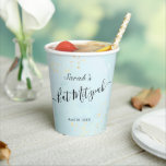 Gobelets En Papier Aquarelle Bleu x Coupes Bat mitzvah Or<br><div class="desc">Cette tasse en papier bat mitzvah chic et élégante est ornée d'un arrière - plan blanc avec des touches de pinceau bleu turquoise en aquarelle et des plaques en faux or. Personnalisez-le selon vos besoins. Vous pouvez trouver d'autres produits correspondants dans mon magasin.</div>