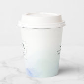 Gobelets En Papier Aquarelle bleue personnalisée Logo d'entreprise pr (Gauche)