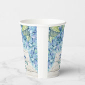 Gobelets En Papier Aquarelle Blue Hydrangea 80e anniversaire (Droite)