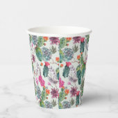 Gobelets En Papier Aquarelle Boho exotique Cactus et Motif succulent (Droite)