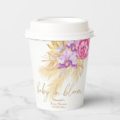 Gobelets En Papier Aquarelle boho pampas herbe - Baby shower (Recto)