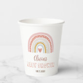 Gobelets En Papier Aquarelle Boho Rainbow Baby shower (Recto)