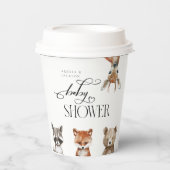 Gobelets En Papier Aquarelle Bois Animaux Modernes (Recto)