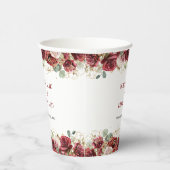 Gobelets En Papier Aquarelle bordeaux et rougir rose eucalyptus (Droite)