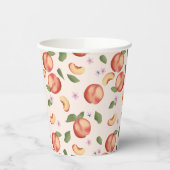 Gobelets En Papier Aquarelle botanique Pêches et fleurs (Gauche)