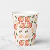 Gobelets En Papier Aquarelle botanique Pêches et fleurs (Droite)