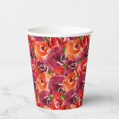 Gobelets En Papier Aquarelle brillante Collage floral (Recto)