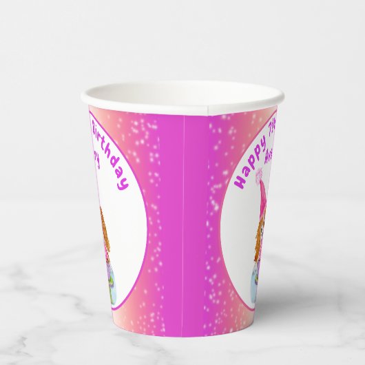 Gobelets En Papier Aquarelle Cavalier King Charles Cupcake Anniversai (Droite)