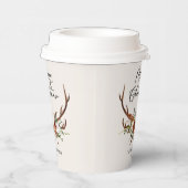 Gobelets En Papier aquarelle cerf fleurs merveille Noël (Droite)