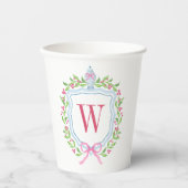 Gobelets En Papier Aquarelle Chinoiserie Ginger Jar Monogram Crest (Recto)
