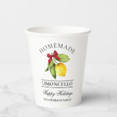 Gobelets En Papier Aquarelle Citron fait maison vacances Limoncello (Recto)