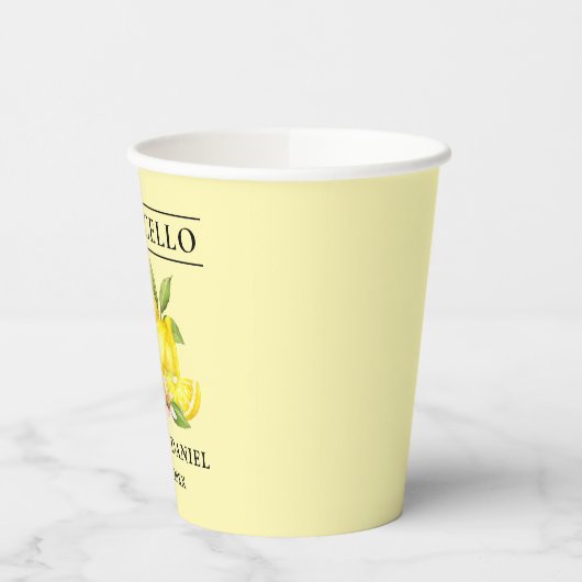 Gobelets En Papier Aquarelle Citrons Limoncello Mariage Jaune (Gauche)