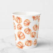 Gobelets En Papier Aquarelle Citrouille orange minimale Halloween aut (Gauche)