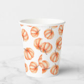 Gobelets En Papier Aquarelle Citrouille orange minimale Halloween aut (Droite)