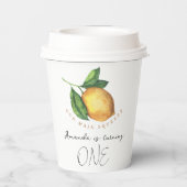 Gobelets En Papier Aquarelle citrus citron 1er anniversaire (Verso)