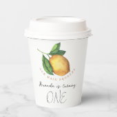 Gobelets En Papier Aquarelle citrus citron 1er anniversaire (Recto)