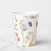 Gobelets En Papier Aquarelle colorée fleur sauvage (Gauche)