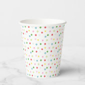 Gobelets En Papier Aquarelle Confetti Noël Bow Monogram Crest (Verso)