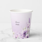 Gobelets En Papier Aquarelle Coupes de papier Floral violet (Verso)