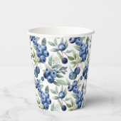 Gobelets En Papier Aquarelle de bleuets mignons (Verso)