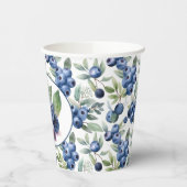 Gobelets En Papier Aquarelle de bleuets mignons (Gauche)