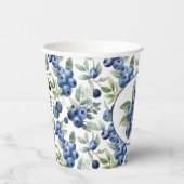 Gobelets En Papier Aquarelle de bleuets mignons (Droite)