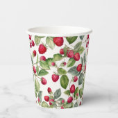 Gobelets En Papier Aquarelle de framboises mignonnes (Verso)