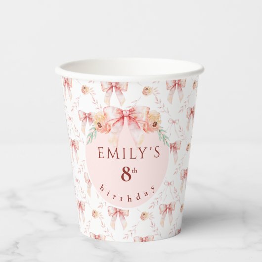 Gobelets En Papier Aquarelle de l'arc coquette (Recto)