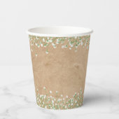 Gobelets En Papier Aquarelle de l'haleine du bébé mignon floral Boho (Verso)