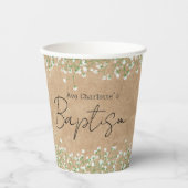 Gobelets En Papier Aquarelle de l'haleine du bébé mignon floral Boho (Recto)