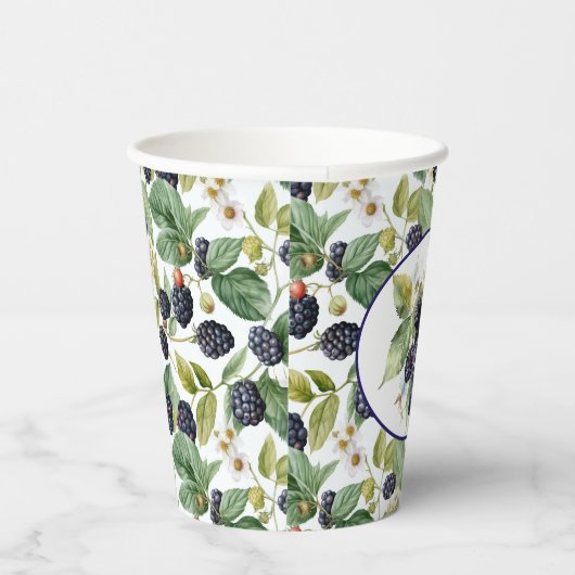 Gobelets En Papier Aquarelle de mûre Blackberry (Droite)