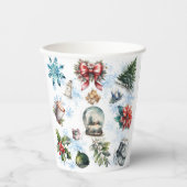 Gobelets En Papier Aquarelle de Noël (Recto)