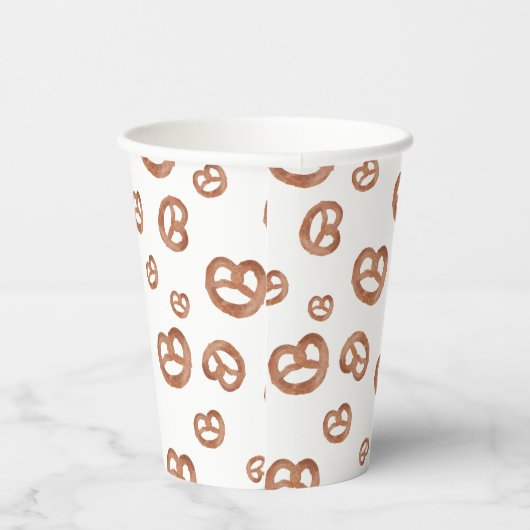 Gobelets En Papier Aquarelle douce salée Motif Pretzel (Droite)